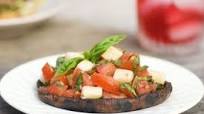 Grilled Portobello Mushrooms with Bruschetta and Mozzarella Grilled Portobello Mushrooms with Bruschetta and Mozzarella