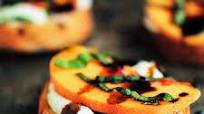 Peach Bruschetta with Whipped Goat Cheese Peach Bruschetta with Whipped Goat Cheese