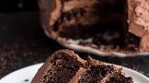 (2 LAYER CAKE) Simple Chocolate Birthday Cake with Whipped Chocolate Buttercream. (2 LAYER CAKE) Simple Chocolate Birthday Cake with Whipped Chocolate Buttercream.