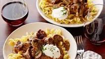 Beef Stroganoff over Buttered Noodles Beef Stroganoff over Buttered Noodles