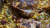 One Pan Chicken Bacon and Creamy Corn One Pan Chicken Bacon and Creamy Corn