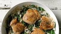 Chicken Thighs with Shallots & Spinach Chicken Thighs with Shallots & Spinach