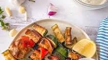 Salmon Kabobs with Whipped Garlic Sauce Salmon Kabobs with Whipped Garlic Sauce