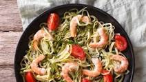Zoodles & Grilled Shrimp with Lemon Basil Dressing Zoodles & Grilled Shrimp with Lemon Basil Dressing