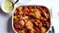 Roast Chicken With Peppers, Focaccia and Basil Aioli Roast Chicken With Peppers, Focaccia and Basil Aioli