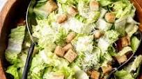 Table-side Caesar Salad with Chili Oil Croutons