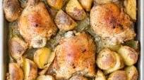 One Pan Garlic Roasted Chicken and Baby Potatoes One Pan Garlic Roasted Chicken and Baby Potatoes