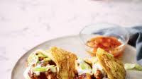 Chicken tikka pancakes with mango chutney Chicken tikka pancakes with mango chutney