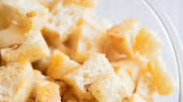 Olive oil and garlic homemade croutons Olive oil and garlic homemade croutons