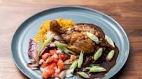Chicken Adobo with Filipino Fried Rice and Charred Japanese Eggplant Chicken Adobo with Filipino Fried Rice and Charred Japanese Eggplant