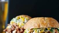 Chorizo-Spiced Pulled Pork With Mexican Street Corn Slaw Recipe Chorizo-Spiced Pulled Pork With Mexican Street Corn Slaw Recipe