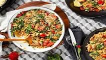 One-Pan Orzotto Italiano with Chicken Sausage,Tomatoes, and Spinach One-Pan Orzotto Italiano with Chicken Sausage,Tomatoes, and Spinach