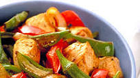 Chicken okra saute Chicken okra saute