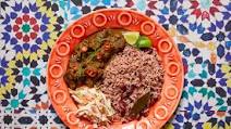 Curry goat with rice and peas Curry goat with rice and peas