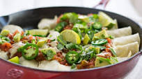 Butternut Squash and Black Bean Enchiladas with Romesco Sauce Butternut Squash and Black Bean Enchiladas with Romesco Sauce