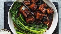 Karen Martini's glazed pork with black vinegar and wood-ear fungus Karen Martini's glazed pork with black vinegar and wood-ear fungus