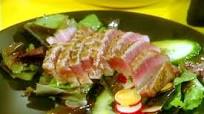 Seared Ahi Tuna and Salad of Mixed Greens with Wasabi Vinaigrette Seared Ahi Tuna and Salad of Mixed Greens with Wasabi Vinaigrette