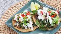Smoky Swiss Chard & Black Bean Tostadas with Queso Fresco & Roasted Piquillo Peppers Smoky Swiss Chard & Black Bean Tostadas with Queso Fresco & Roasted Piquillo Peppers