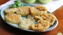 Potato chip crusted vegan fried green tomatoes in the air fryer or skillet Potato chip crusted vegan fried green tomatoes in the air fryer or skillet