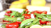 Snap Pea and Tomato Salad with Shaved Parmesan Snap Pea and Tomato Salad with Shaved Parmesan