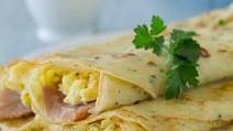 Herb Crepes with Eggs, Swiss, Ham and Browned Butter Herb Crepes with Eggs, Swiss, Ham and Browned Butter