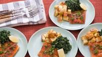 Seared Steakhouse Salmon with Roasted Potatoes & Seared Steakhouse Salmon with Roasted Potatoes &