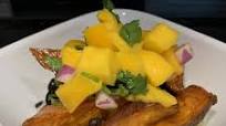 Caribbean Sweet Potatoes with Black Beans, Coconut Rice and Mango Salsa Caribbean Sweet Potatoes with Black Beans, Coconut Rice and Mango Salsa