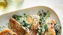 Cheesy Kale & Spinach Stuffed Pork Chops Cheesy Kale & Spinach Stuffed Pork Chops