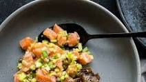 Salmon Sashimi Salad with Crispy Salmon Skin Salmon Sashimi Salad with Crispy Salmon Skin