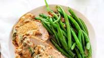 Pork Loin with Parmesan and Roasted Garlic Cream Sauce Pork Loin with Parmesan and Roasted Garlic Cream Sauce