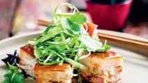 Red-braised pork belly with apple salad Red-braised pork belly with apple salad