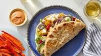 Sheet Pan Chicken Pitas with Carrot Fries & Harissa Labneh Sheet Pan Chicken Pitas with Carrot Fries & Harissa Labneh