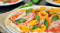 Grilled Chicken Margherita Tostada Pizzas Grilled Chicken Margherita Tostada Pizzas