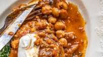 Braised Lamb Neck with Chickpeas and Tomato