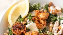 Kale Caesar Salad with Blackened Shrimp Kale Caesar Salad with Blackened Shrimp