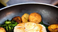Wild Black Cod Sautéed Fillet with Potatoes and Broccoli Wild Black Cod Sautéed Fillet with Potatoes and Broccoli