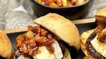 Wagyu Beef Sliders with Onion and Pear Chutney and Brie Cheese Wagyu Beef Sliders with Onion and Pear Chutney and Brie Cheese