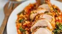 Pork Tenderloin Wrapped in Prosciutto with Beans Pork Tenderloin Wrapped in Prosciutto with Beans