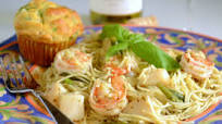 Shrimp and Scallops With Pesto Pasta Shrimp and Scallops With Pesto Pasta