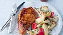 Oven Baked Pork Chops with Potatoes, Fennel and Red Peppers Oven Baked Pork Chops with Potatoes, Fennel and Red Peppers