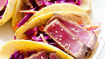 Seared Ahi Tuna Tacos & Cabbage-Carrot Slaw Seared Ahi Tuna Tacos & Cabbage-Carrot Slaw