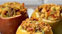 Savory Baked Apples with Sausage Stuffing Savory Baked Apples with Sausage Stuffing