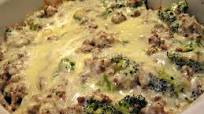 Hamburger, Sausage, Broccoli Alfredo - Low Carb Hamburger, Sausage, Broccoli Alfredo - Low Carb