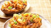 Bacon-Shrimp Stuffed Sweet Potatoes Recipe Bacon-Shrimp Stuffed Sweet Potatoes Recipe