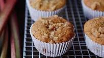 Rhubarb Muffins with A Little Bit of Streusel On Top Rhubarb Muffins with A Little Bit of Streusel On Top