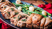 Spinach and Sun Dried Tomato Pesto Stuffed Pork Tenderloin Spinach and Sun Dried Tomato Pesto Stuffed Pork Tenderloin