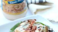 Cheesy Chicken & Spinach Alfredo Baked Potatoes Cheesy Chicken & Spinach Alfredo Baked Potatoes