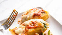 Spinach and Ground Beef Stuffed Shells