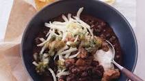 Black Bean Chili with Crispy Pork and Poblano Salsa Black Bean Chili with Crispy Pork and Poblano Salsa