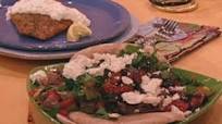 Go Greek Fried Fish with Roasted Veggie Greek Salad Go Greek Fried Fish with Roasted Veggie Greek Salad